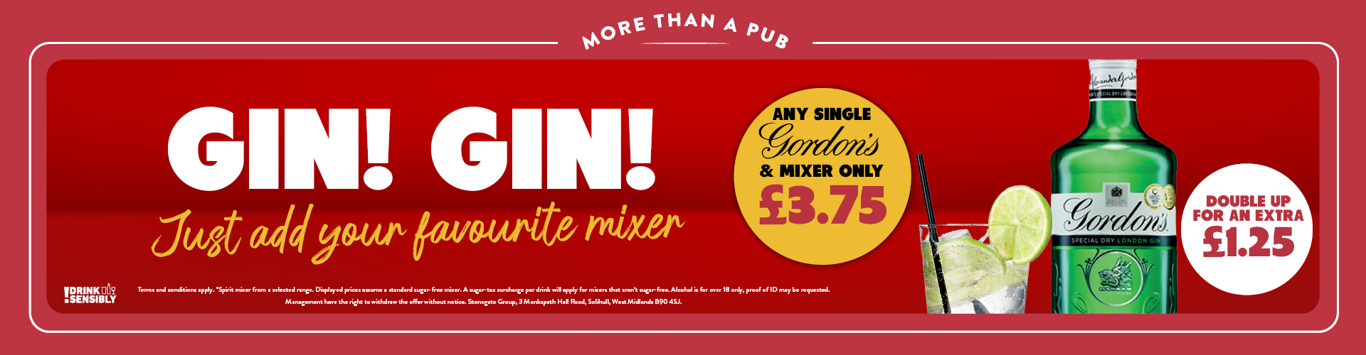 Latest gin drink offers at your local Craft Union Pub